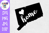Connecticut State Home with Heart SVG - 50 States SVG - United States SVG